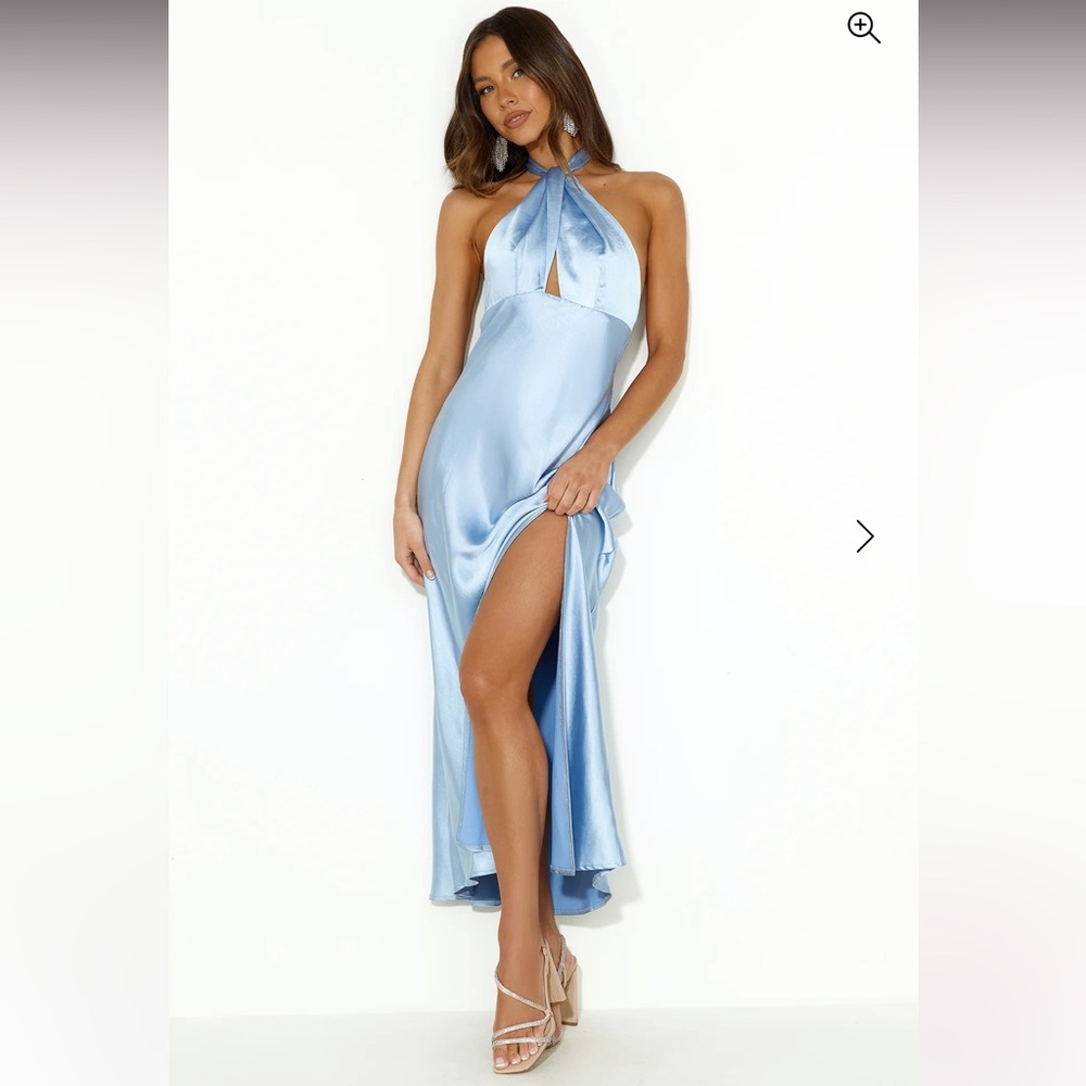 Hello Molly: High Shine Nights Halter Satin Maxi Dress 🌟